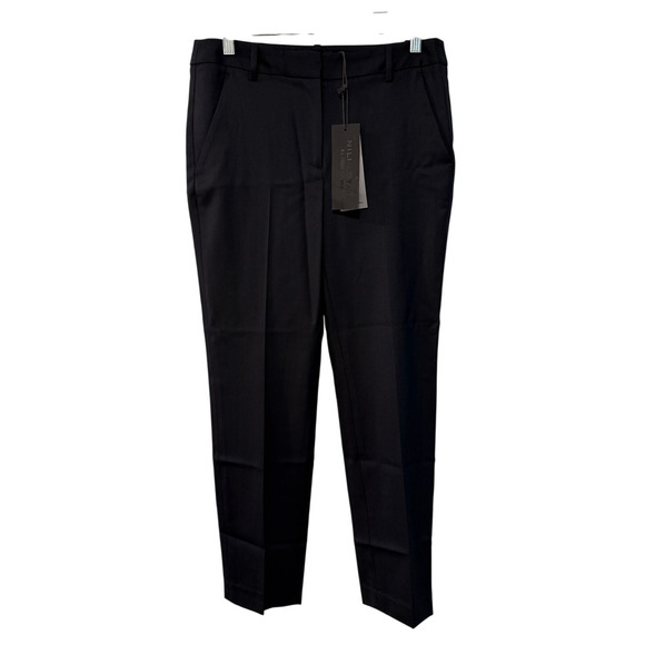 NEW! Nili Lotan 4 Virgin Wool Colmar Pants Straight Leg Mid Rise Crop Navy Blue - Picture 3 of 13